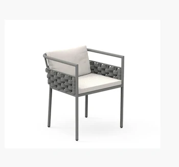 Louis Fashion Единични Плетени Изделия От Ратан Модерен Минималистичен Стол За Сядане С Облегалка И Удобна Седалка