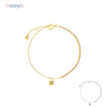 LOZOYA Нов 925 Сребро Проправи Циркон Прозрачен Сребро Злато за Заключване Висулка за Гривна Гривна Жени 2021 Crystal Бижута, Сватбен Подарък