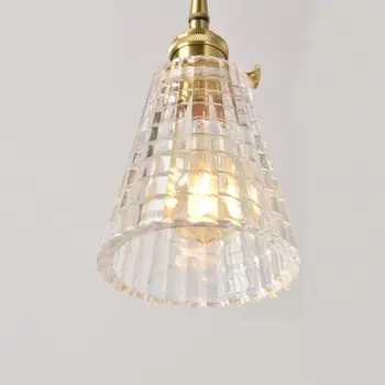 LukLoy LED Одноголовочный Стъклена Лампа Окачен Лампа, Стъклена Подвесная Лампа, Лампа За Дневна с Кухненски малка странична Лампа Таванско помещение, Лампа на Мед 2