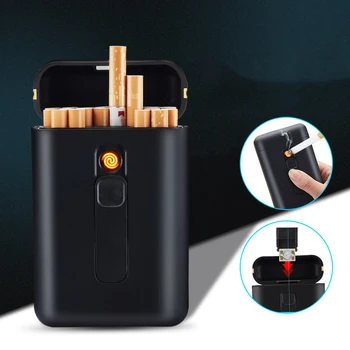 Merek Plastik Biasa Tipis 20 Kasus Rokok dengan USB Ringan Isi Ulang Kasus Rokok Ultra Tipis 119*56Mm