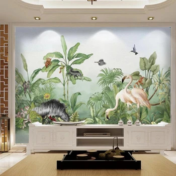 Milofi потребителски 3D тапети стенопис тропически стил растения цветя тропическата дъждовна гора на фона на стената дневна спалня decoratio