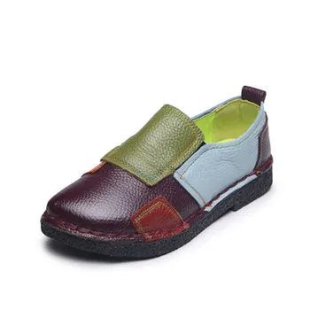 MVVJKE/Дамски обувки Ръчна изработка, лоферы от естествена кожа в различни цветове, Меки и Удобни дамски мокасини на равна подметка, без закопчалка, обувки за шофиране 3