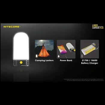 NITECORE LR60 Лампа за Къмпинг, Акумулаторна батерия 3-в-1 захранване и Фенер за Къмпинг и Зарядно Устройство на Магнитен Преносими led Фенер 4