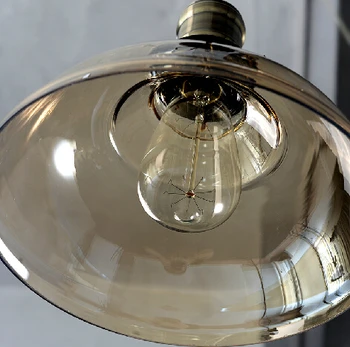 Nodic висящи лампи стари Промишлени вятър Прозрачно стъкло кабел окачен лампа ретро Едисон бронзов медальон лампа E27 1