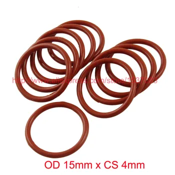 OD15mm x CS4mm червена уплътнение за запечатване пръстени от силиконов каучук 0