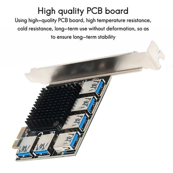 PCI-E Странично Card PCI-E 1X до 6 USB3.0 Специален Удължител Карта Pcie Конвертор За Майнинга БТК Миньор 2