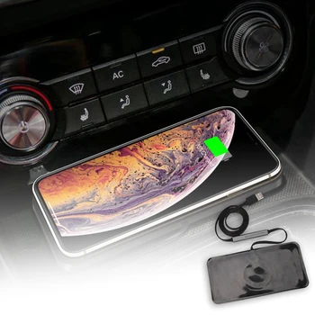 QI Автомобилното Безжично Бързо Зарядно Устройство за iPhone 8 XR XS Автомобили зарядно устройство ще захранване на Площадка за S10 на Samsung Зарядно устройство Нескользящий Подложка за таблото на Автомобила 4