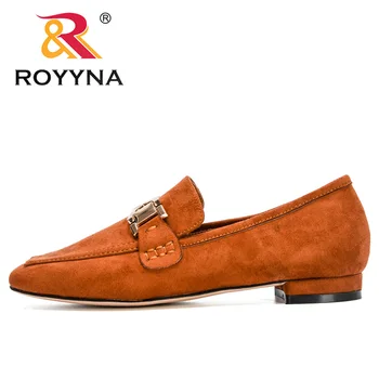 ROYYNA/новост 2021 г.; дизайнерски обувки на равна подметка; големи размери; модни обувки-лодка от Флока; дамски ежедневни обувки; дамски офис обувки без закопчалка на ниски обувки; Дамски 4