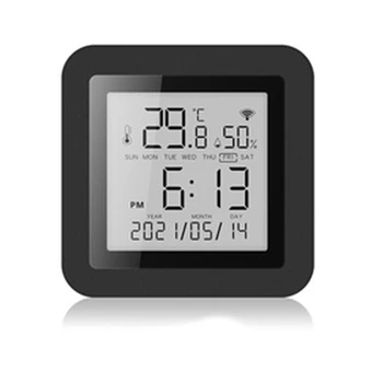 Sasha WiFi Smart IR сензор за температура и влажност на въздуха и показване на дата За климатик, телевизор, работа с Alexa, Google Home