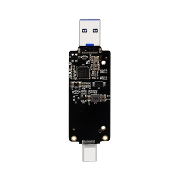 USB CFast Тип A + C Адаптер за Карта с памет с два Слота за USB 3.1 10 gbps CFast Четец Мини Преносим Алуминиев Външен Корпус 0