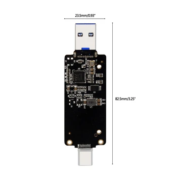 USB CFast Тип A + C Адаптер за Карта с памет с два Слота за USB 3.1 10 gbps CFast Четец Мини Преносим Алуминиев Външен Корпус 3