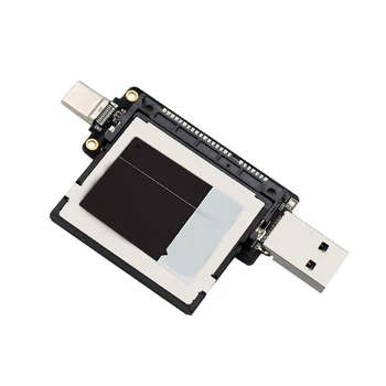 USB CFast Тип A + C Адаптер за Карта с памет с два Слота за USB 3.1 10 gbps CFast Четец Мини Преносим Алуминиев Външен Корпус 4