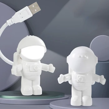 USB лека нощ LED Астронавт нощна светлина За Четене Творчески Космонавт Украса Лампа Компютър, Лаптоп, Осветление Подарък 0