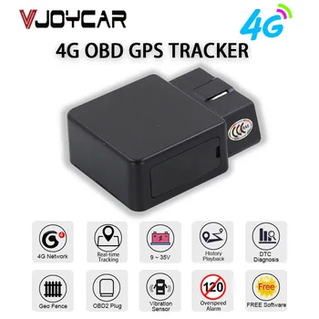 Vjoycar Real 4G LTE OBD GPS Тракер за Проследяване в реално време на Щепсела и да Играе OBD2 GPS Локатор Шок и Подключаемая Аларма Геозона е Безплатно Приложение