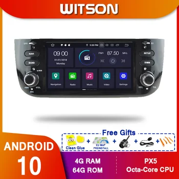 WITSON Android10 восьмиядерный PX5 КОЛА DVD плейър За FIAT PUNTO на FIAT LINEA 2009 2012-20154 GB RAM И 64 GB ROM АВТОМОБИЛЕН GPS НАВИГАТОР 0