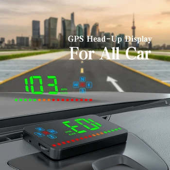 WYOBD A2 Automobile GPS HUD-Head Up Дисплей Скорост на Компас Проекторът на предното стъкло, Подходящ за всички модели автомобили 0