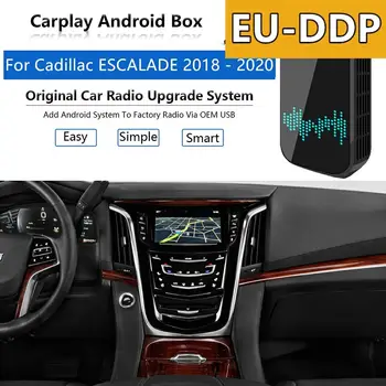 Актуализация на Android AI Box Carplay За Cadillac ESCALADE 2018 - 2020 Радио Apple Авторадио Автомобилен Мултимедиен Плеър, Wifi