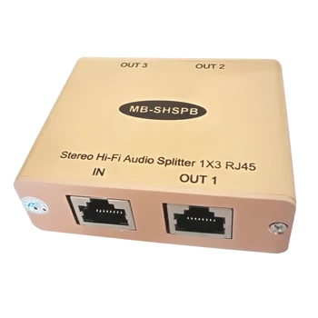 Аудиораспределитель Cat5 Hi-Fi Аналогов аудиораспределитель по кабел Cat5/6 3 аудиоразветвителя RJ-45