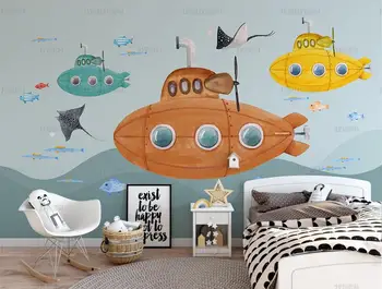 Бакал Потребителски съвременните модни стерео тапети Дирижабъл Космическия облак детски фон тапети начало декор на 3D тапети