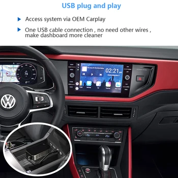 Безжична CarPlay Ai Box Поддържа видео GPS навигация YouTube, Netflix, за Volkswagen Polo, Golf, Passat, Touran Skoda с CarPlay