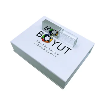 Безплатен потребителски логото на фото студио Silver crystal USB3.1 Високоскоростен 128 GB флаш диск и бяла подарък кутия (по подразбиране червен led индикатор） 4