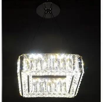 Безплатна Доставка Модерен D28cm LED AC Луксозен Европейски Топ K9 Прозрачен Кристал Окачен Лампа Хотелски Зала Хол с Трапезария и AC