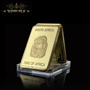 Безплатна Доставка Южна Африка Крал SA Лъв кюлчета Злато Диви Животни Кюлчета Покритие Бар За Събиране Подарък