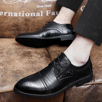 Брандираната Мъжки обувки; високо качество на Oxfords в Британския стил; мъжки модел обувки от естествена Кожа; Бизнес Официалната обувки; мъжки обувки-дерби на плоска подметка