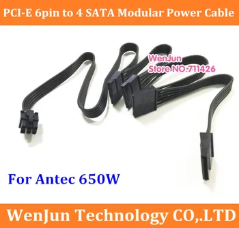 Високо Качество на нов PCI-E 6-Пинов конектор от 1 до 4 SATA 15Pin Захранване Сплитер Кабелна Пристанище Множител за Antec 650 W
