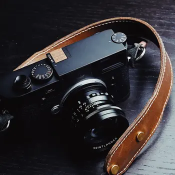 Високо Качество На Ретро Стил На Два Слоя От Конска Кожа Естествена Кожа Място През Шийката На Прашка За Leica Fujifilm Sony 3