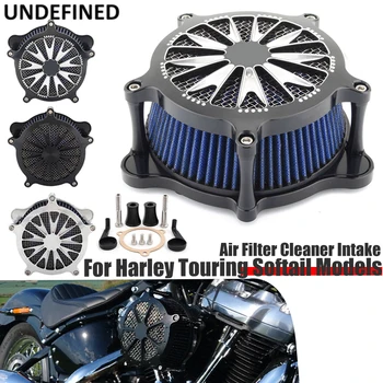 Въздушния Филтър Филтър Въздухопровода За Harley Touring Модел 2017 2018 2019 2020 2021 Модели Softail 18-21 Мотоциклетът Система Сини Филтри