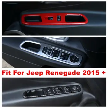 Вътрешната Врата Подлакътник Защитен Панел Държач За Писалка Бутон За Включване Стеклоподъемника Декоративни Панел За Jeep Renegade 2015-2020