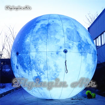 Гигантски осветяване на раздувной спътник на Луната персонализировал син Балон на Планетата LED модел За Украса на Парти в нощен клуб
