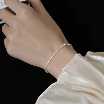 Гипсофила Корейски Гривна за Жени Модни Прости Дамски Ръчни Бижута от Сребро 925 Проба, Персонализирани Подаръци За Рожден Ден За Момичета 3