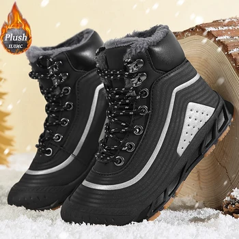 Големи мъжки обувки и Оригинални мъжки и дамски зимни обувки на Високи топли обувки дантела Нескользящая обувки на платформа зимни спортни обувки