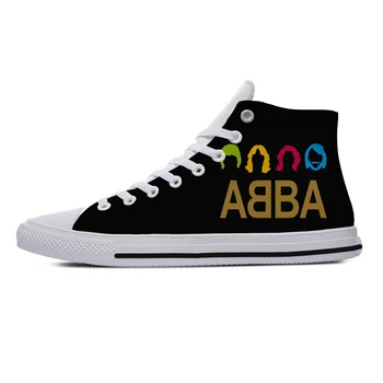 Гореща ABBA Heavy Metal Band Icon Мъжки И Дамски Маркови Маратонки За Почивка Мъжки Ежедневни Парусиновая Обувки С Висок Берцем Лека Обувки