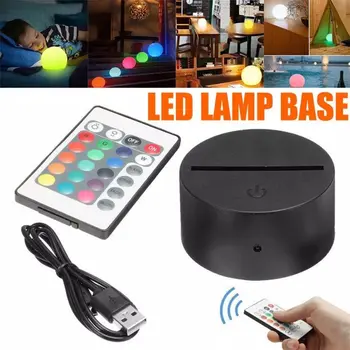 Гореща Акрилна 3D Led Лампа База Тенис на нощна светлина База Led 7 Цвята-Регулиране ABS, USB, Дистанционно Управление на Осветителни Аксесоари за Домашен Декор