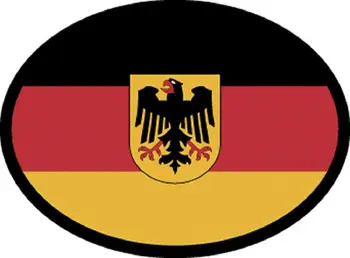 Горещо надувательство Немски Флаг със Стикер на Орел - Светоотражающая Германска Овални Стикер - Оригинална Художествена Vinyl Стикер 0