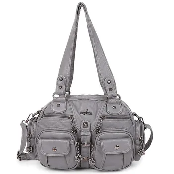 Дамски чанта от 2021, Нова Марка Луксозна Висококачествена Голямата Голям Чанта За Пазаруване, Дамски Модни Кожени Чанти през рамо С множество Джобове