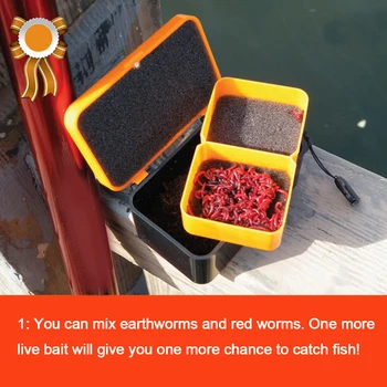 Двупластова Дишаща Найлонова Риболовна Кутия За Съхранение На Жива Стръв Дъждовен Червей Светлочервено Червейче Контейнер За Стръв На Скоростната Риболовни Аксесоари 2