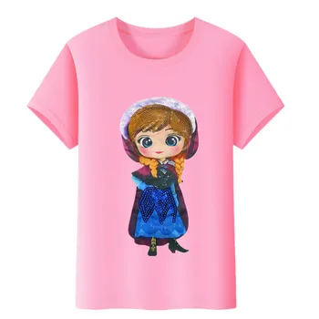 Детски дрехи, дрехи памучен тениска за момичета, модни ярка светла мультяшная принцеса, светещи жилетки, детски топ, водоустойчив тениски с лампи
