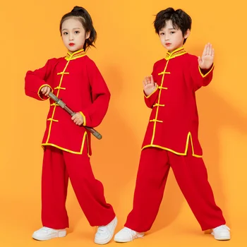 Детски облекла за бойните изкуства, Бебешки дрехи за практикуване на тайцзицюань, красиви дрехи за обучение в китайски стил за студенти, дрехи за момчета 1