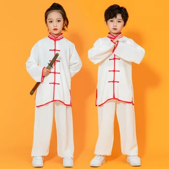 Детски облекла за бойните изкуства, Бебешки дрехи за практикуване на тайцзицюань, красиви дрехи за обучение в китайски стил за студенти, дрехи за момчета 2