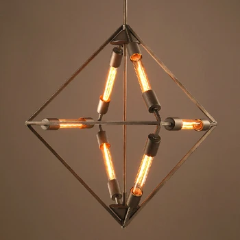 дизайнерска лампа подвесное осветление Промишлен Диамант висящи лампи за трапезарията Ретро Edison droplight iron ретро висящи лампи