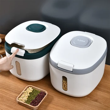 Домашно оризово кофа Срещу насекоми Влагозащищенное Дозирующее Автоматично пресоване и запечатване Кутия за съхранение на ориз с голям капацитет За съхраняване на