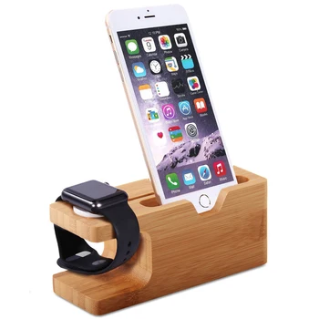 Дървена зарядно устройство ще захранване на зарядно устройство За мобилен Телефон на Притежателя Поставка Бамбук Поставка За Зарядно Устройство, Поставка За Apple Watch За iPhone Samsung
