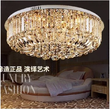 Европейската кристален лампа в луксозна атмосфера и хол лампа led таванна лампа за спални кръгла модерна ресторанная лампа
