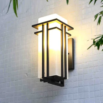 Енергоспестяващ квадратен външен стенен монтаж лампа модерен минималистичен Верандата Осветление за водоустойчиви балкон с градински лампа, коридор, пасаж, с монтиран на стената лампа