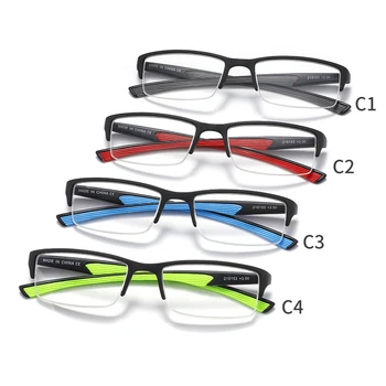Есо Vision Мъжки Полукадровые очила за четене Черни Модерен Гумени очила за четене за Мъже с високо качество с калъф и почистването кърпа