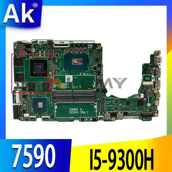 ЗА DELL 7590 дънна Платка на лаптоп SRF6X I5-9300H процесор GTX1050 с CN-0K1VDX 0K1VDX K1VDX NBL-N15-MB 100% работи добре
